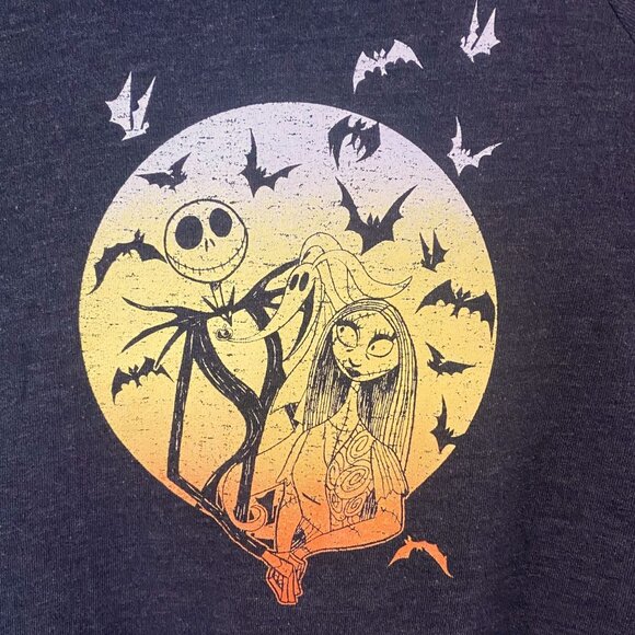 Disney Nightmare Before Christmas Scoop-Neck Sweatshirt Women's Medium Dark Gray - Picture 8 of 12